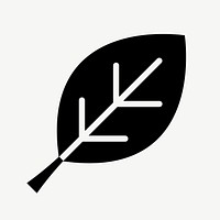 Leaf environment icon vector in black flat graphic