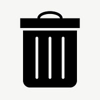 Trash can icon vector for business in flat graphic