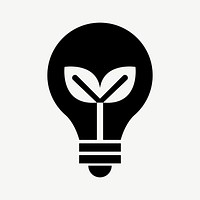 Light bulb environment icon vector for business in flat graphic