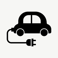 EV car icon vector for business in flat graphic