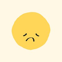Disappointed face sticker vector cute doodle emoticon