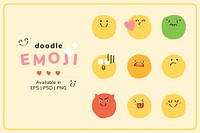 Cute doodle emoticon vector collection digital sticker