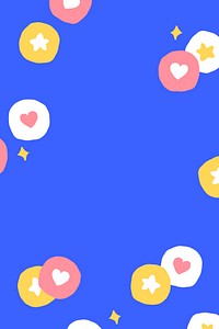 Background vector with cute social media icons on blue