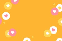 Background vector with cute social media icons on orange