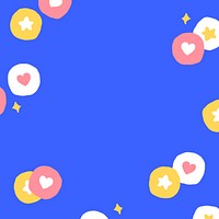 Background vector with cute social media icons on blue