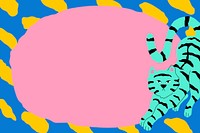 Tiger frame vector cute and colorful animal illustration