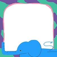 Elephant frame vector cute animal illustration