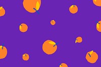 Orange fruit pattern vector on purple background