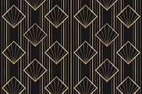 Art deco vector frame with geometric pattern on dark background