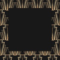 Art deco vector frame with diamond pattern on dark background