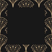 Art deco vector frame with palmette pattern on dark background