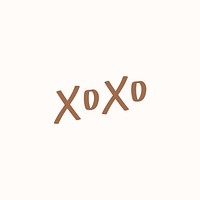 Doodle xoxo text vector in brown font