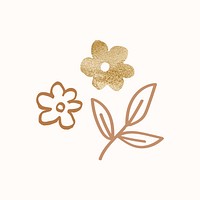 Doodle flower in gold vector