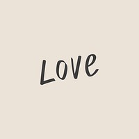 Doodle love text vector in black font