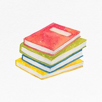 Textbook watercolor psd education graphic