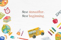 Education editable template vector in watercolor back to school banner