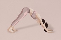 Yoga downward dog pose vector minimal illustration