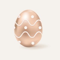 3D easter egg vector rose gold with polka dot pattern