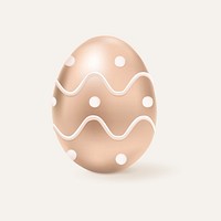 3D easter egg psd rose gold with polka dot pattern