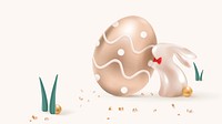 Rose gold Easter background vector 3D celebration with bunny and eggs