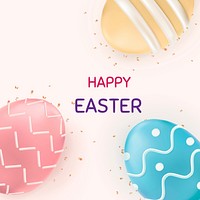 Happy Easter editable template vector colorful eggs festival celebration greeting social media post