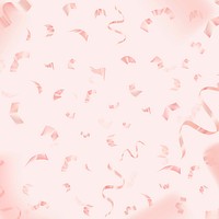 Pink birthday 3D ribbons vector for greeting card background