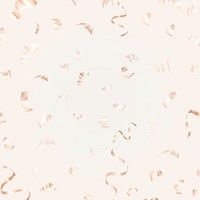 Rose gold birthday 3D ribbons vector for greeting card on beige background