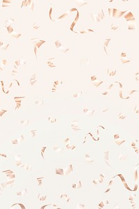 Rose gold birthday 3D ribbons vector for greeting card on beige background