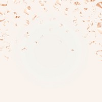 Rose gold birthday 3D ribbons vector for greeting card on beige background