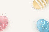 Easter eggs 3D border vector in colorful pastel on beige celebration background