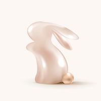 3D Easter bunny vector in luxury rose gold holidays celebration theme