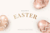 Happy Easter editable template vector with eggs and greetings holidays celebration social banner