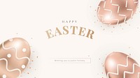 Happy Easter editable template vector with eggs and greetings holidays celebration social banner