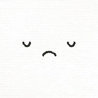 Cute emoticon design element vector with sad face