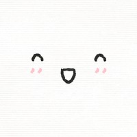 Cute emoticon design element psd with smiling face