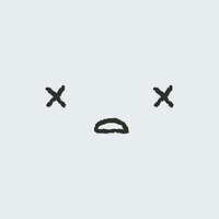 Cute emoticon design element vector with tired face