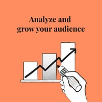 Editable bar chart template vector business growth strategy quote doodle illustration