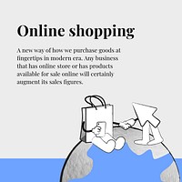 Global online shopping template vector for e-commerce business marketing campaign