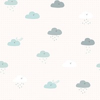 Clouds seamless pattern background vector cute doodle for kids