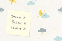 Cheerful quote template vector with cute doodle weather drawings banner