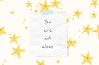Cheerful quote template vector with stars cute doodle drawings banner