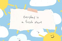 Inspirational quote template vector quote with cute weather doodles banner