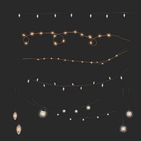 String light design elements vector on dark gray background