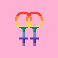 Lesbian symbol vector icon sticker flat design