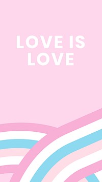 Bigender flag template vector with love is love text