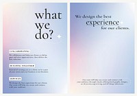 Gradient business poster vector with editable text collection, what we do