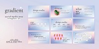 Colorful gradient business psd background with editable text set