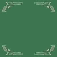 Vintage cowboy gun frame vector on green background