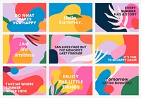 Colorful banner template vector with motivational quote set