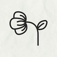 Flower line icon vector in black tone